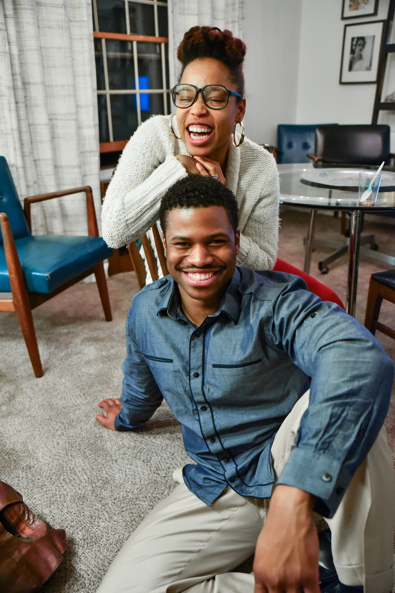 hair, love, lauging, glasses, man, eyeglasses, happy, portrait, casual clothing, couple - relationship, white, real people, sitting, looking at camera