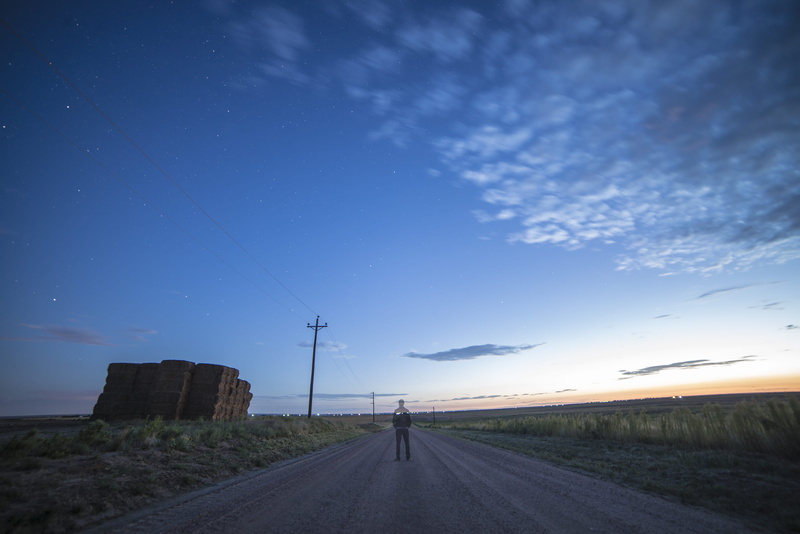 united states, cloud - sky, diminishing perspective, tranquil scene, road, land, hay, midwest, astronomy, colorado, byers, tranquility, environment, star - space