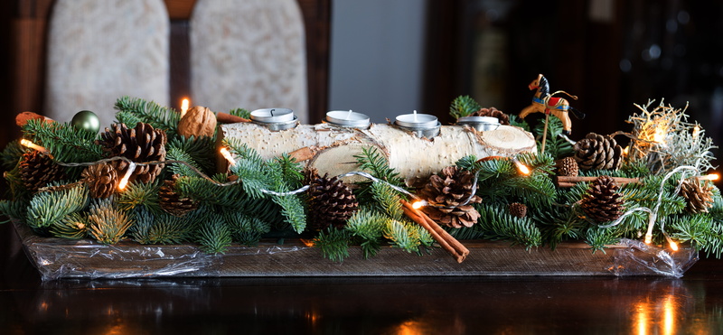 tree, indoors, holiday, coniferous tree, leaved, pinaceae, decorated, pinecones, christmas tree, no people, candle, illuminated, green, holiday - event