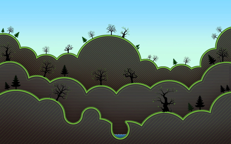 pine trees, 1080P, trees, forest, deep forest, animations