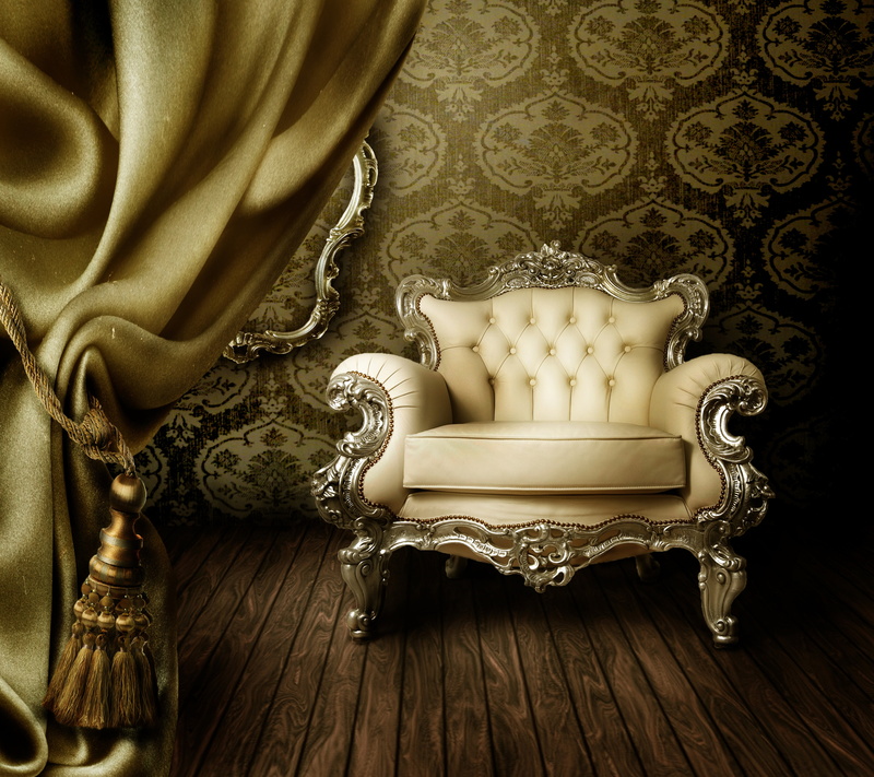 one person, wood - material, indoors, representation, art and craft, tufted, luxury, pattern, retro styled, 5K, curtains, curtain, interior, design, sofa