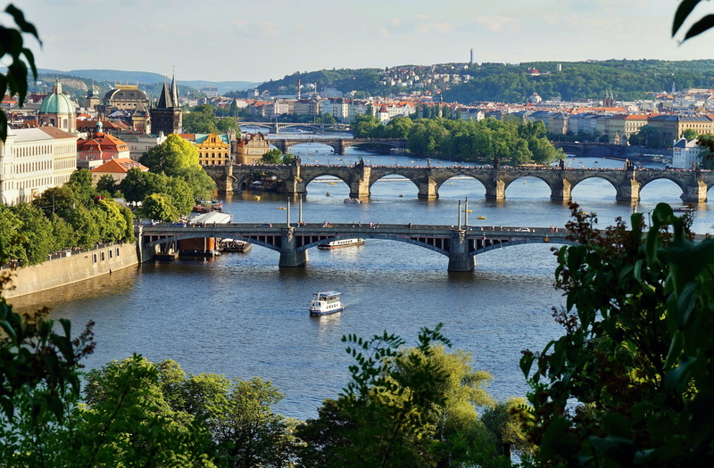 afternoon, building exterior, praha, built structure, travel, plant, arch bridge, travel destinations, europe, architecture, sky, tourism, no people, capital