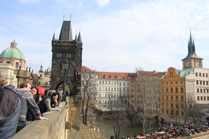 tourism, large group of people, day, building exterior, charles bridge, cloud - sky, women, belief, building, europe, 4K, group of people, built structure