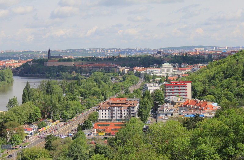 4K, cityscape, nature, fortress, townscape, panoramic, city, residential district, day, sky, plant, town, prague, green, spring, high angle view, cloud - sky