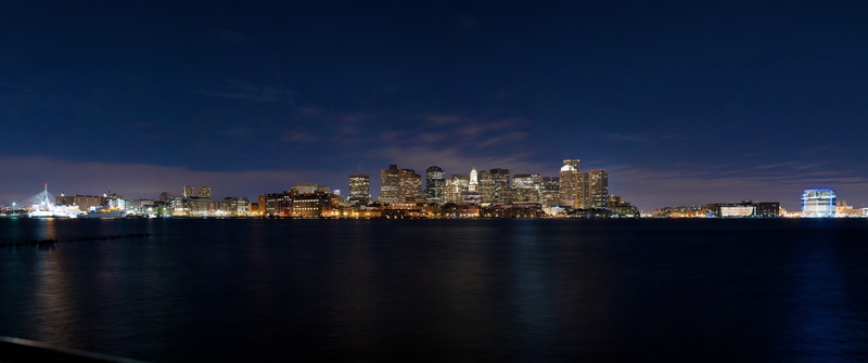 Boston, skyline, landscape, night, city, no people, dusk, reflection, office building exterior, illuminated, 5K, cityscape, nature, urban skyline, building exterior