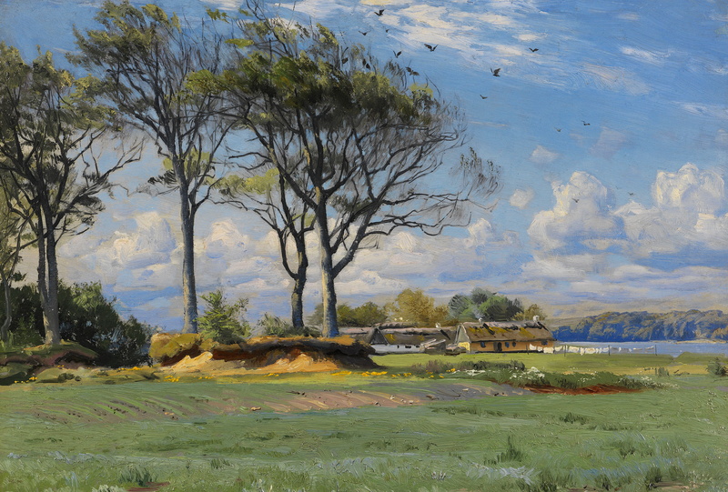 nature, waterfront, sky, water, growth, Peter Merk Of Menstad, environment, lake, scenics - nature, Peder Mørk Mønsted, trees, outdoors, Spring Landscape