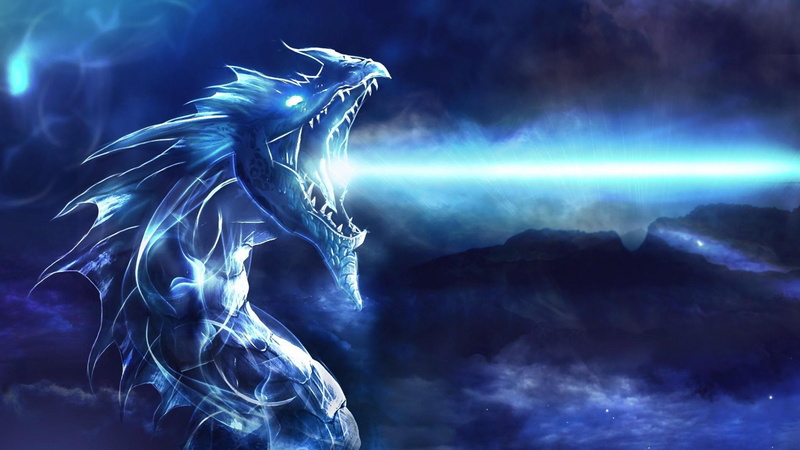 fantasy art, dragon, 4K, ice dragon