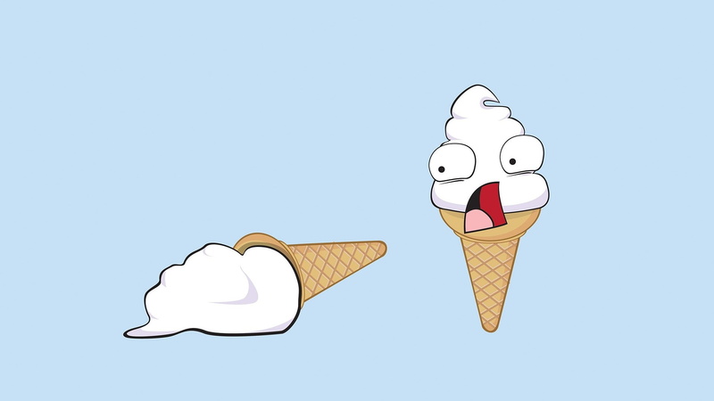 cut out, ice cream, humor, copy space, colored background, studio shot, blue background, blue, love, animal, positive emotion, creativity, indoors, no people