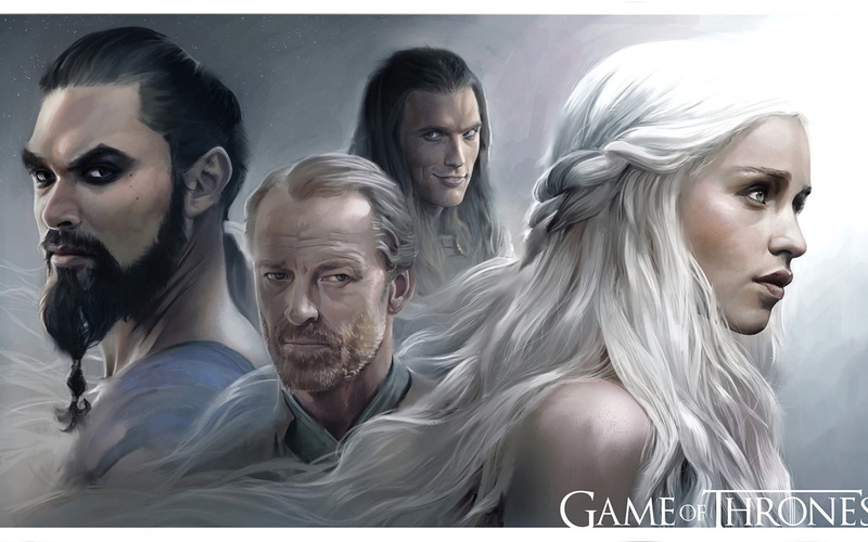 multiple image, real people, game, human face, young men, illustration, adult, men, people, blond hair, jason momoa, headshot, males, 720P, emilia clarke