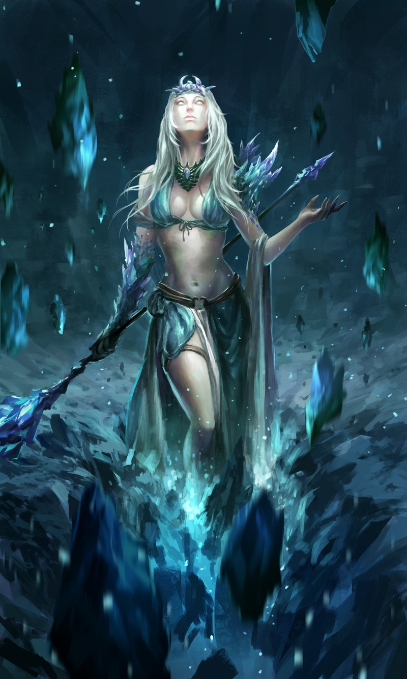 fantasy art, Ice Queen, 2K