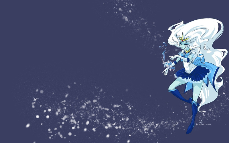 copy space, Ice Queen, blue, sea, snow, space, digital composite, snowing, outdoors, sport, motion, Sailor Moon, winter, underwater, anime, holiday, crossover
