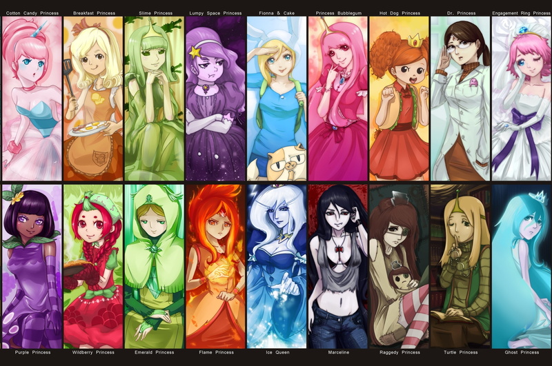 Fionna, 2K, Cake, Ice Queen, princesses, Adventure Time