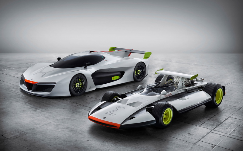 gray, two, racecar, professional sport, motorsport, vehicles, first, competitive sport, vignette, luxury, Pininfarina, mode of transportation, black color