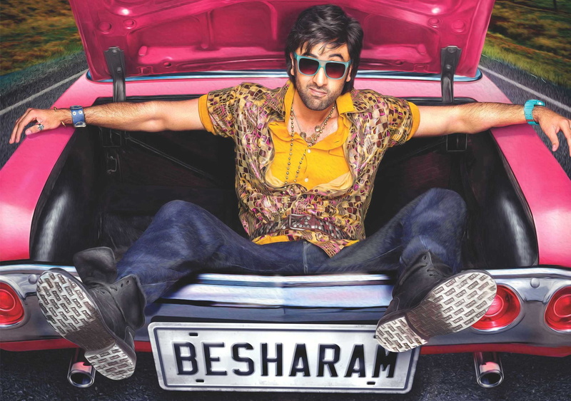 looking at camera, Movies, portrait, Bollywood Movies, blue, real people, transportation, sitting, 2013, besharam, men, glasses, mode of transportation