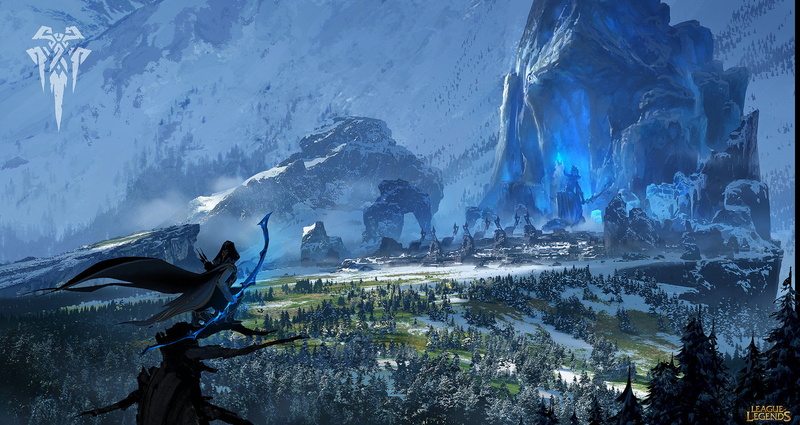 snow, fantasy city, mountains, Freljord, fantasy art, League of Legends, Ashe (League of Legends), forest, landscape, 1080P
