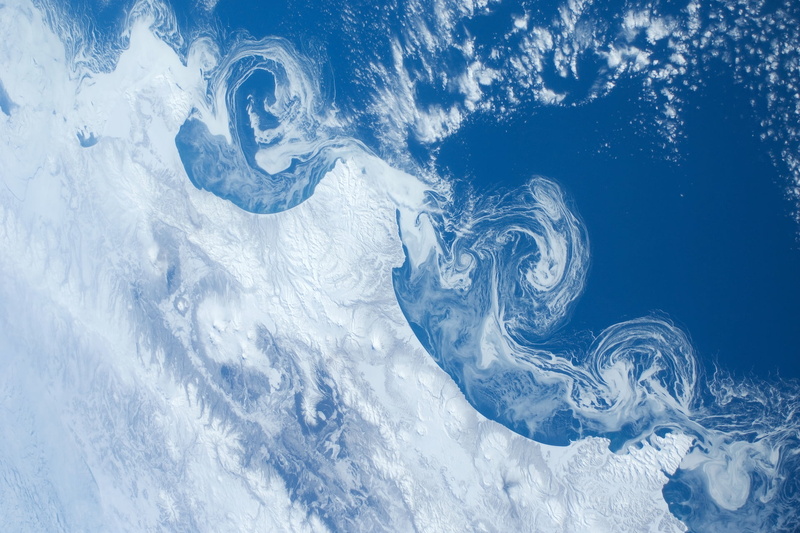 International Space Station, the ocean, power in nature, blue, water, environment, landscape, cloud - sky, white color, extreme weather, 1080P, sky, satellite view