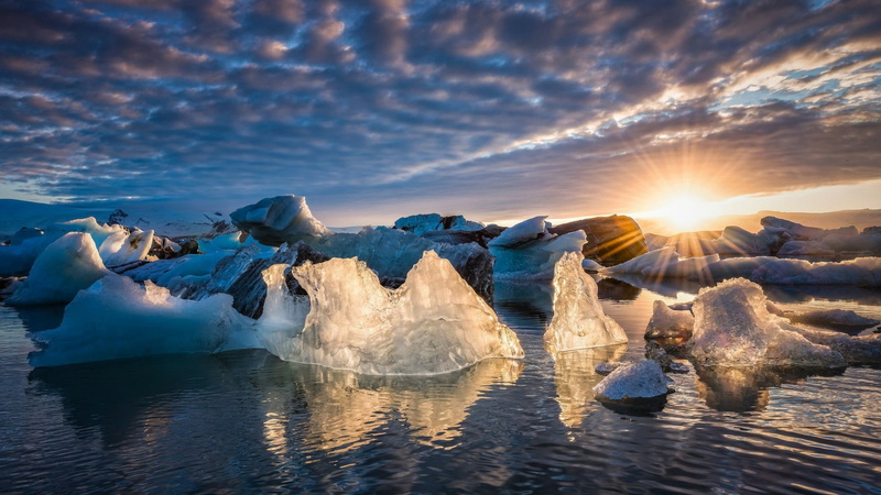 vatnajokull national park, sunray, 1080P, sunlight, national park, jokulsarlon, melting, sunshine, cold temperature, polar ice cap, arctic, tranquil scene