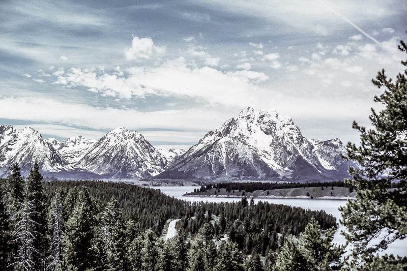 river, view, winter, plant, landscape, snowcapped mountain, beauty in nature, trees, cloud - sky, season, mountain, snowy, capped, snow capped, cold, mountain peak