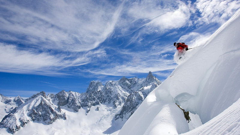 snow, ridge, landscape, beauty in nature, one person, beautiful, snowy, europe, 1080P, snowcapped mountain, mountain, vacations, ski, rhone-alps, france