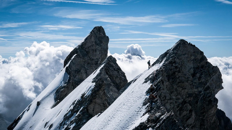 environment, glacial landform, winter, snowcapped mountain, outdoors, mountaineering, rock - object, 1080P, summit, rock, formation, solid, tranquility