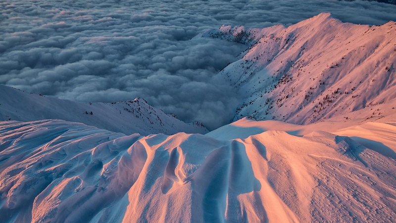 deep, summit, remote, non-urban scene, idyllic, tranquil scene, terrain, scenics - nature, extreme weather, tranquility, torino, sky, clouds, mountain