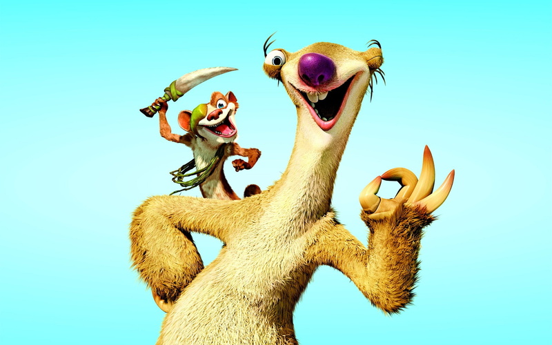 day, Ice Age: Continental Drift, animal wildlife, mouth, fun, outdoors, vertebrate, Ice Age, sky, mammal, 1080P, Sid (Ice Age), nature, mouth open, representation