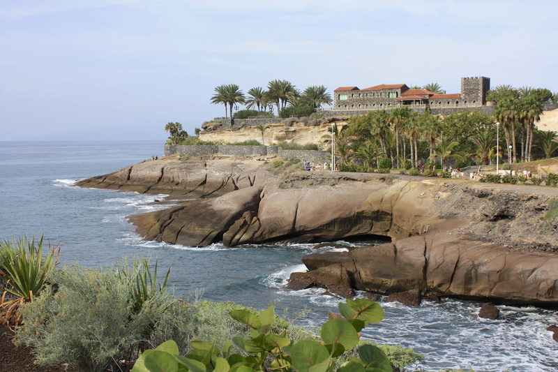 sea, outdoors, scenics - nature, land, plant, waves, tenerife, rock, architecture, canary islands, no people, nature, built structure, island, day, tree