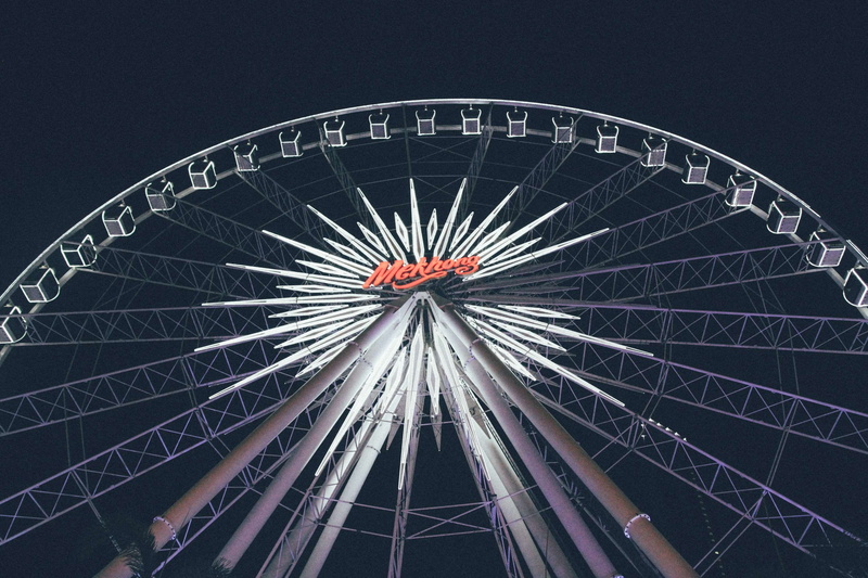dark, sky, low angle shot, nature, carousel, leisure activity, night, pattern, geometric shape, wheel, metal, carnival, shape, amusement park, low angle view