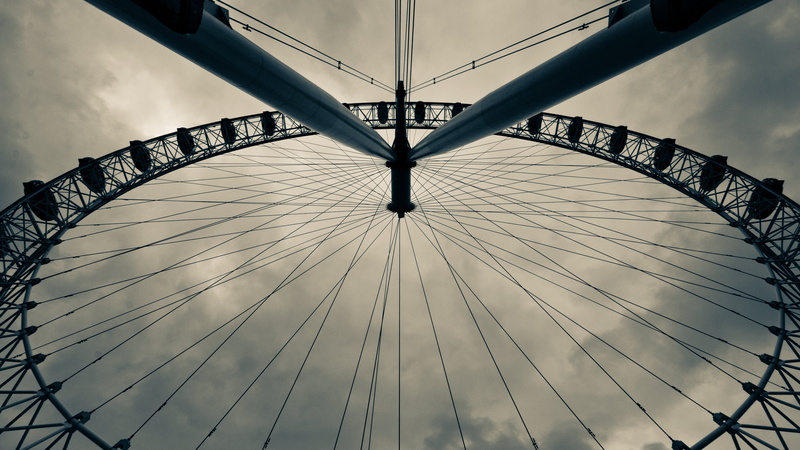 low, foto, London Eye, angle, lookout, structure, image, Tourism, perspective, steel, england, imagen, London, perspectiva, round, Noria, Ferris wheel
