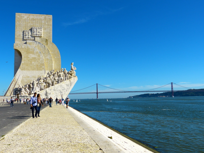 lisbon, architecture, 4K, henry of the navigator, monument of the discoveries, large group of people, sea, outdoors, sunlight, portugal, nature, travel