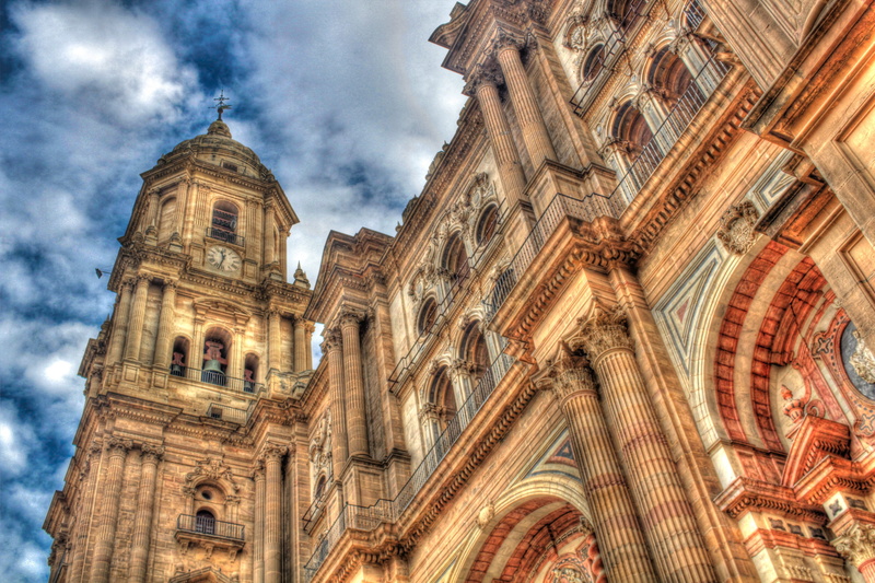 daytime, Church, travel, built Structure, gothic Style, cloud - sky, catholicism, ornate, tourism, Malaga, architecture, places Of Worship, england, brown
