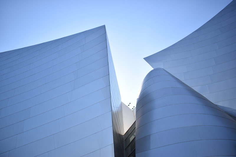 hall, clear sky, no people, steel, tall - high, sky, building, blue, low angle view, contemporary, design, windows, white, outdoors, city, finance, tower
