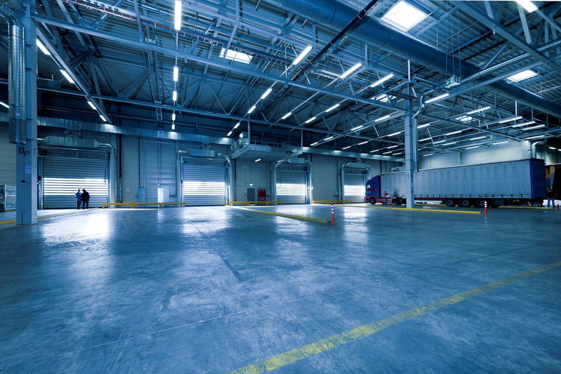 factory, door, illuminated, building, parking garage, built structure, entrance hall, metal, workers, angle, electric lamp, architecture, slightly, modern