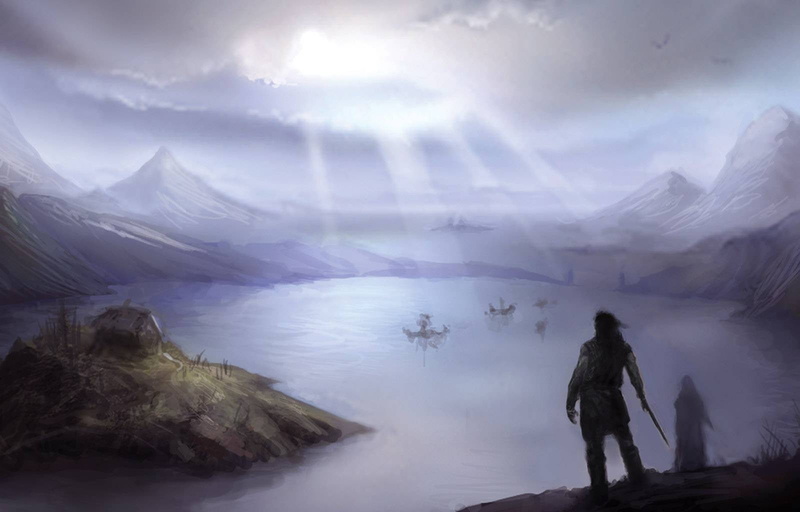 application, nature, game, outdoors, mountain, 720P, cold temperature, Vikings, looking at view, beauty in nature, adventure, mountain range, cloud - sky