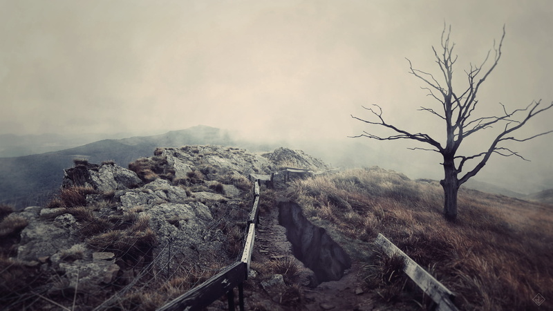 2K, tranquil scene, photo manipulation, scenics - nature, nature, remote, day, beauty in nature, fog, tranquility, plant, cloud - sky, environment, landscape