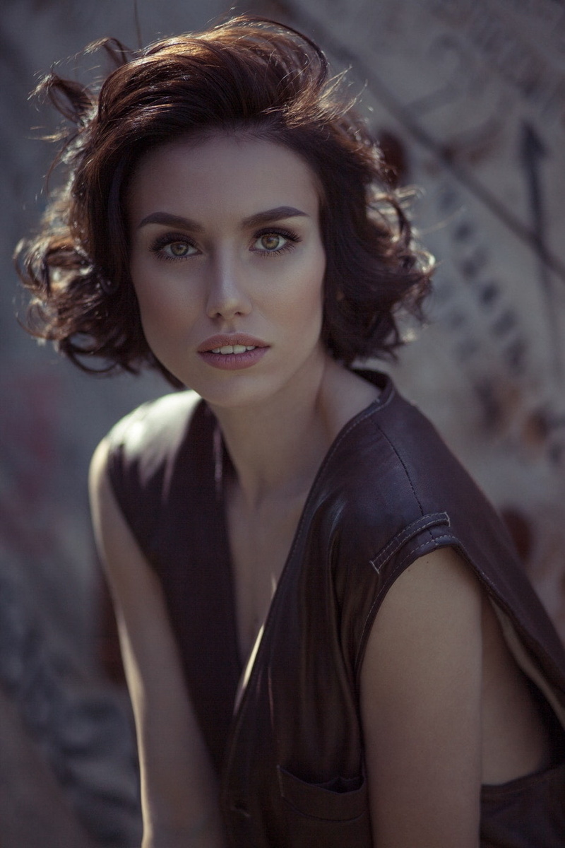 portrait, Anton Komar, Margarita Gurtanova, 720P, brunette, green eyes, looking at viewer, model, women