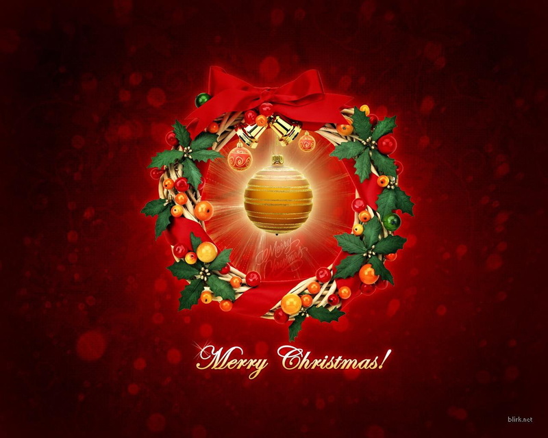 year, merry, 720P, new year, christmas, congratulation, sphere, new, art, wreath