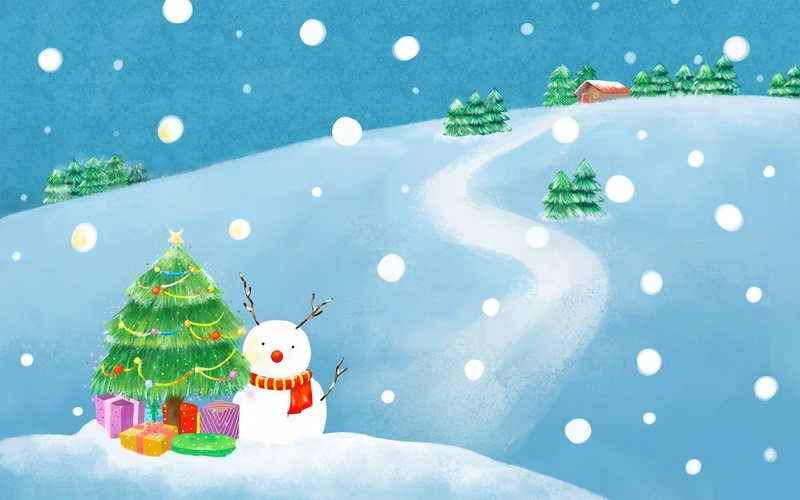 1080P, december, representation, santa Claus, winter, fir Tree, backgrounds, Christmas decorations, event, gift, painting, ornate, gifts, scarf, green Color