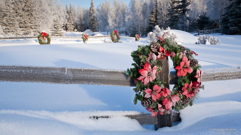 christmas, 2K, alaska, Holidays, wreaths