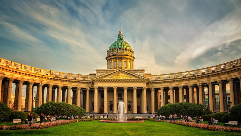 cloud - sky, building, architecture, tourism, building exterior, 1080P, built structure, city, landscape, outdoors, government, architectural column, St. Petersburg