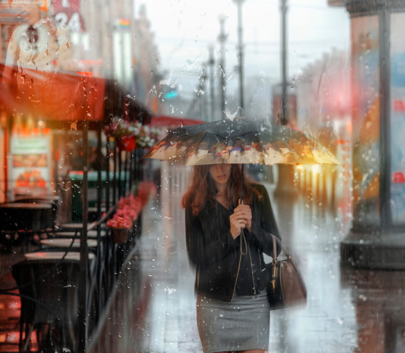 street, city, St. Petersburg, rain, 1080P