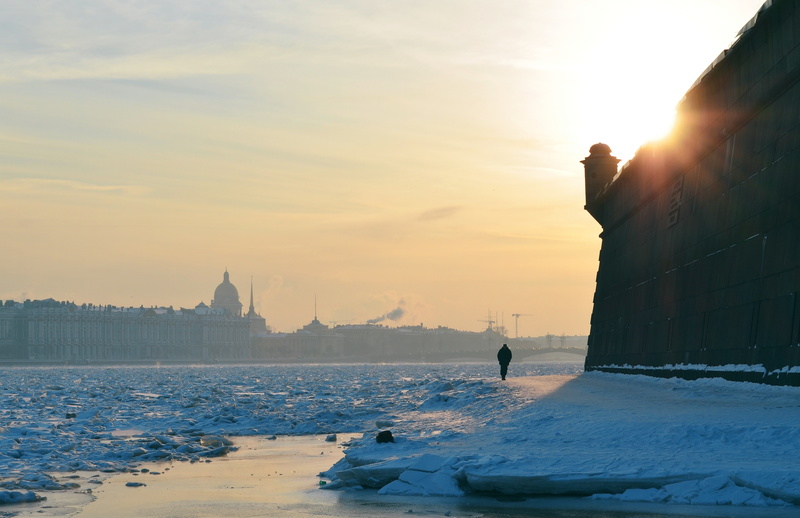 beauty in nature, sunset, transportation, cold temperature, built structure, St. Petersburg, nature, sky, sun, city, no people, architecture, winter, religion