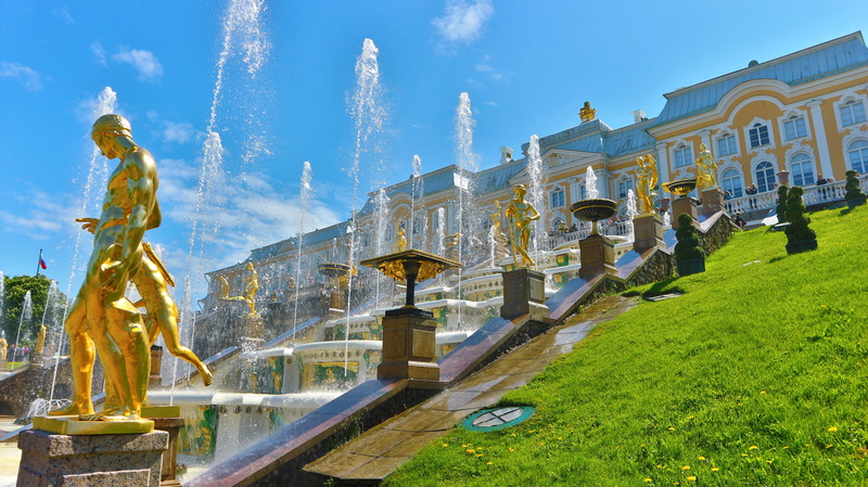 Peterhof, Russia, Leningrad, 5K, palace, St. Petersburg, nature