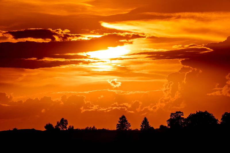 evening, 5K, sky, setting, sunset, abendstimmung, sun