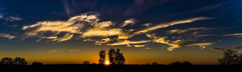 8K, dusk, sky, sunset, abendstimmung, clouds, panorama