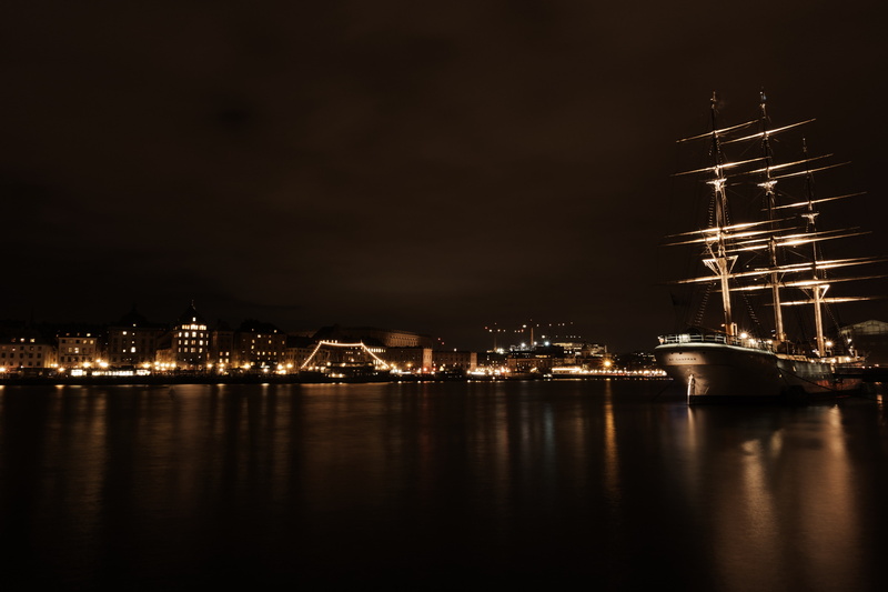 Stockholm, night, long exposure, 5K