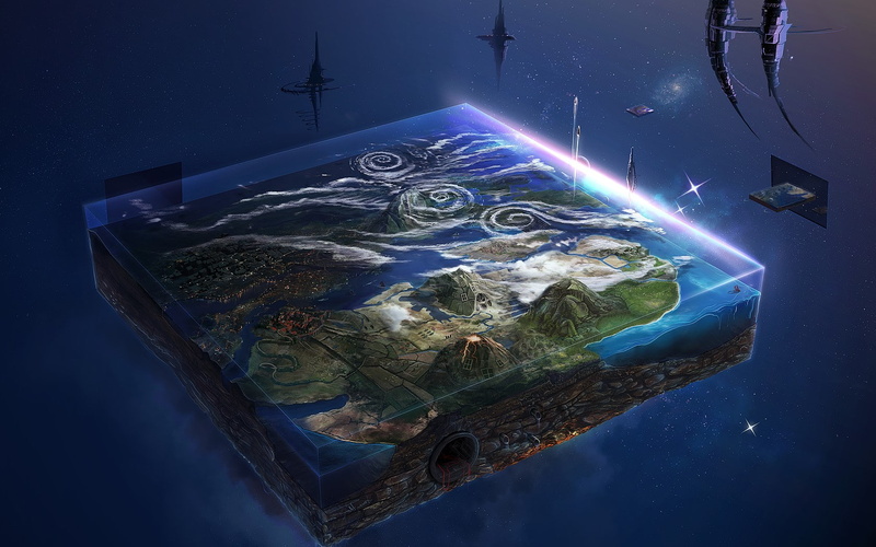 nature, 720P, blue, no people, space, planet earth, astronomy, futuristic, 3d earth digital art surreal space geography glowing david fuhrer warp, star - space