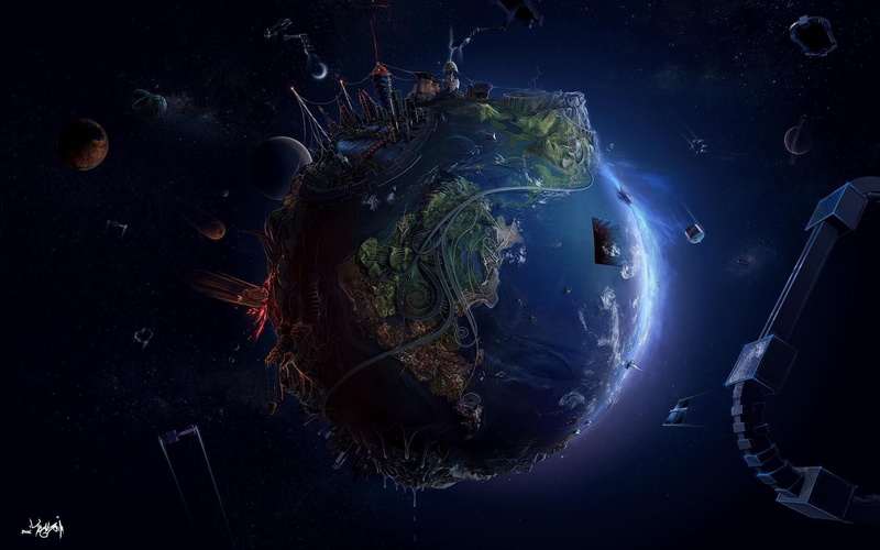 sea, planet - space, outdoors, water, globe - man made object, sky, no people, earth digital art david fuhrer, adventure, satellite view, 720P, space