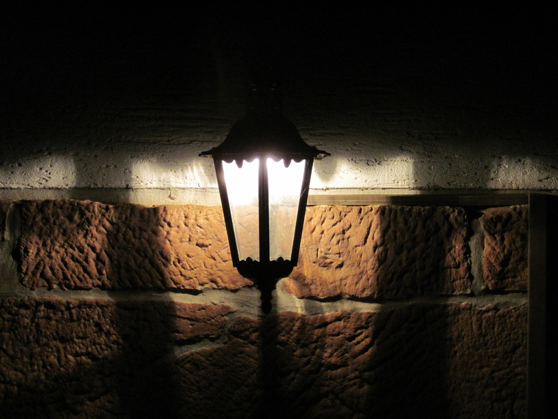 architecture, light bulb, outdoor, no people, hanging, ceiling, wall - Building Feature, illuminated, light fixture, 4K, wall, stone wall, glowing, light - natural phenomenon