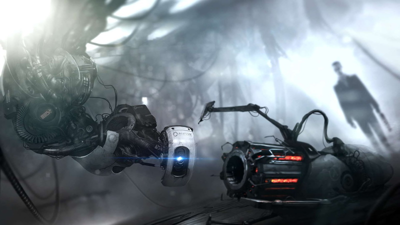 machine, black, motor, mr, freeman, glados, half life, gman, grey, 1080P, portal, hd, gun, wake